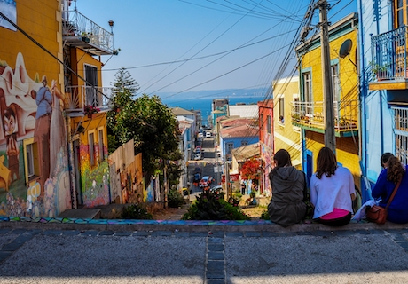 Personas en Valparaíso Chile